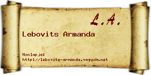 Lebovits Armanda névjegykártya